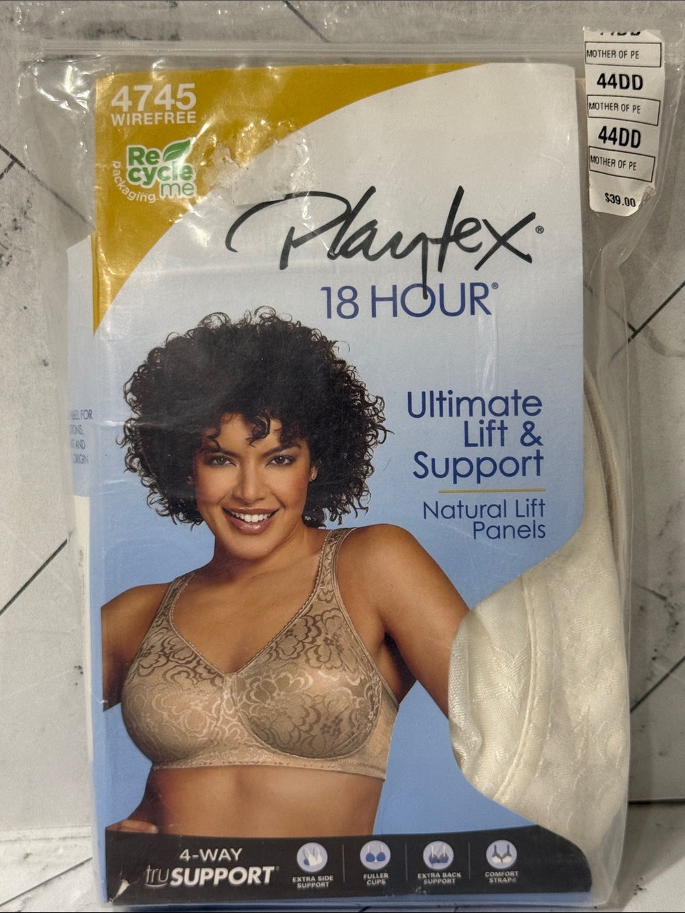 NWT Playtex 18 Hour Ultimate Lift & Support Pearl White 44DD